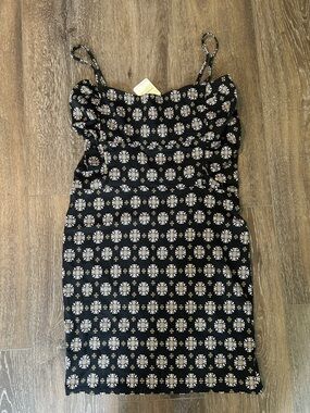 Free People Black Medallion Mini Dress
